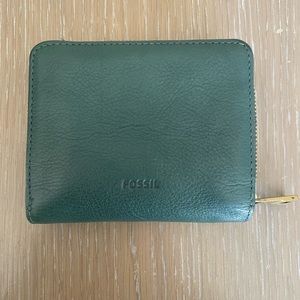 Green Leather Fossil Wallet